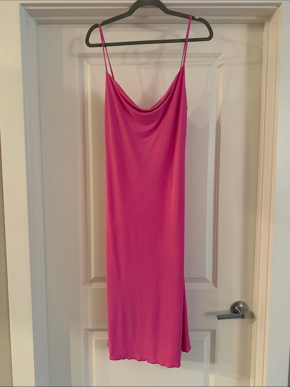Sincerely Jules Light Pink Cowl Neck Midi Slip Dress